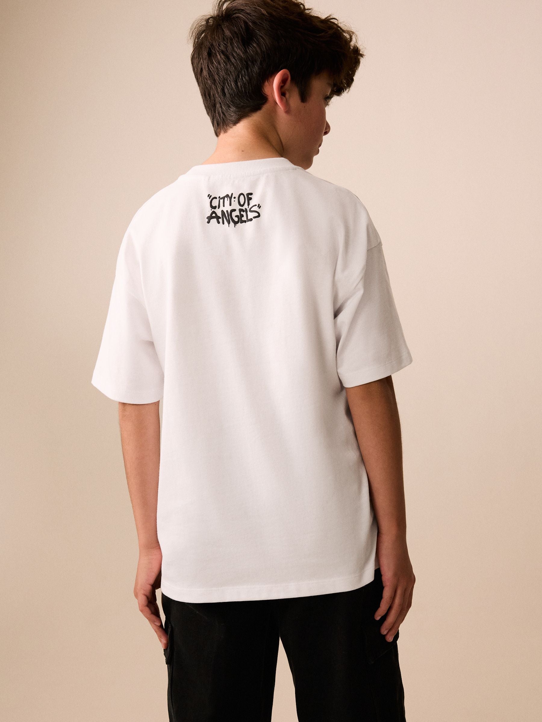 Dsiney Kidz - White Graffiti Cherub Short Sleeve Graphic T-Shirt (3-16yrs) image 3