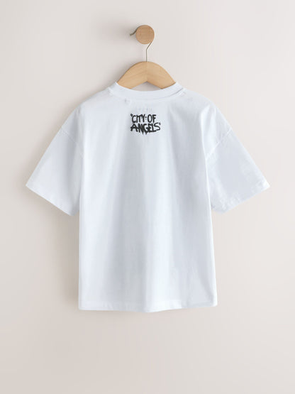 Dsiney Kidz - White Graffiti Cherub Short Sleeve Graphic T-Shirt (3-16yrs) image 6