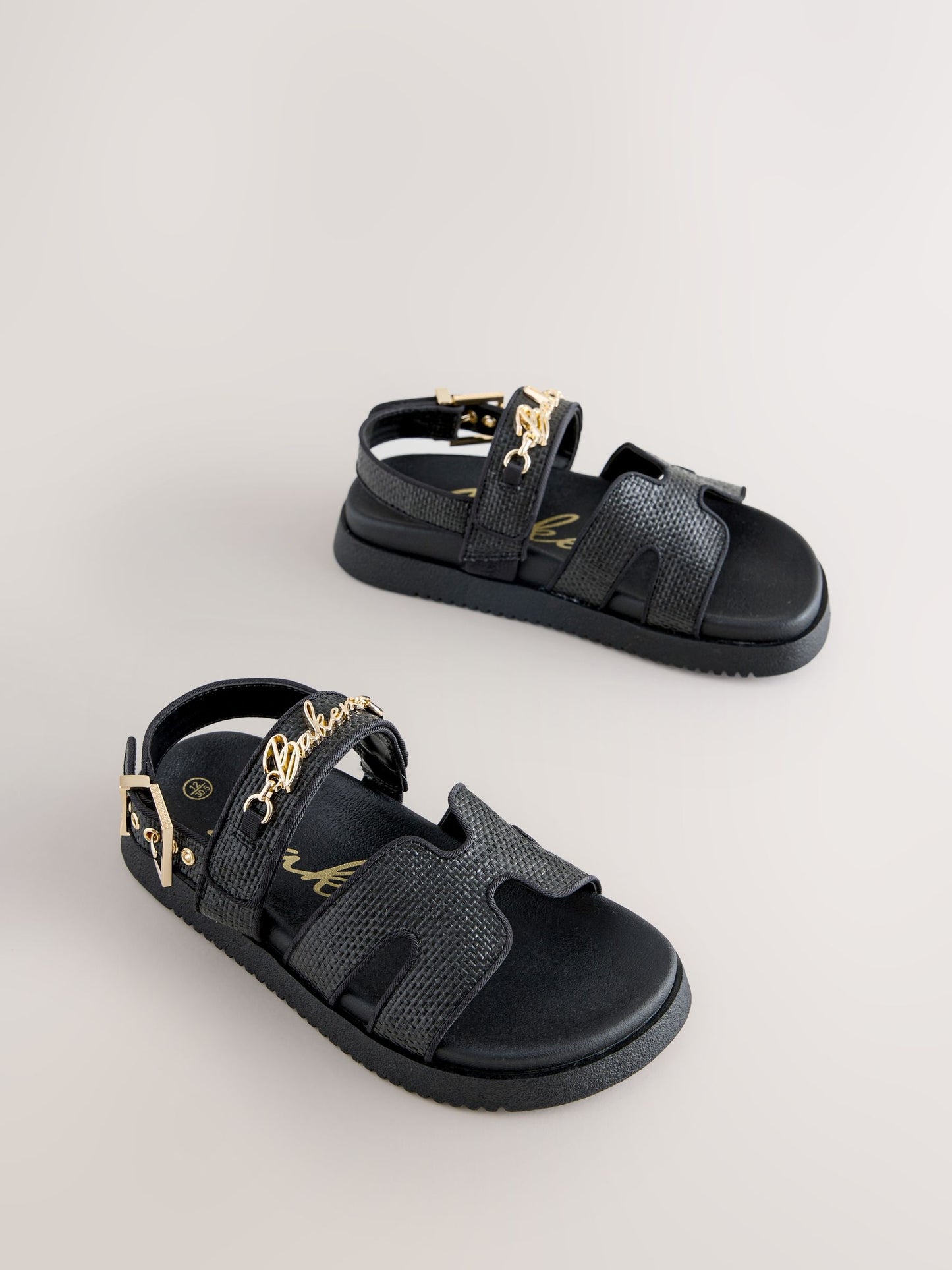 Baker by Ted Baker Raffia Effect Logo Footbed Sandals image 1