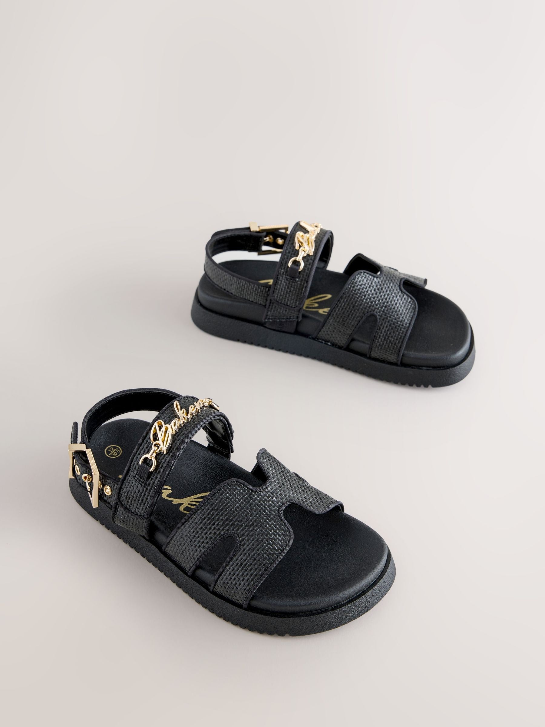 Baker by Ted Baker Raffia Effect Logo Footbed Sandals image 1