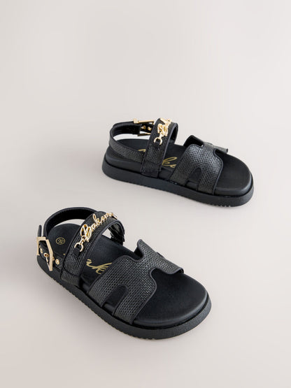 Baker by Ted Baker Raffia Effect Logo Footbed Sandals image 1