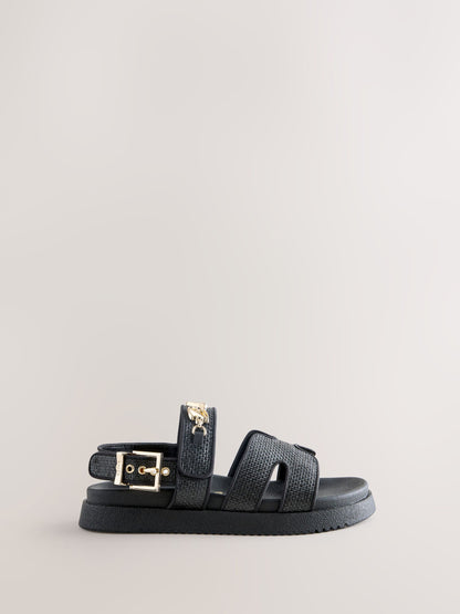 Baker by Ted Baker Raffia Effect Logo Footbed Sandals image 2