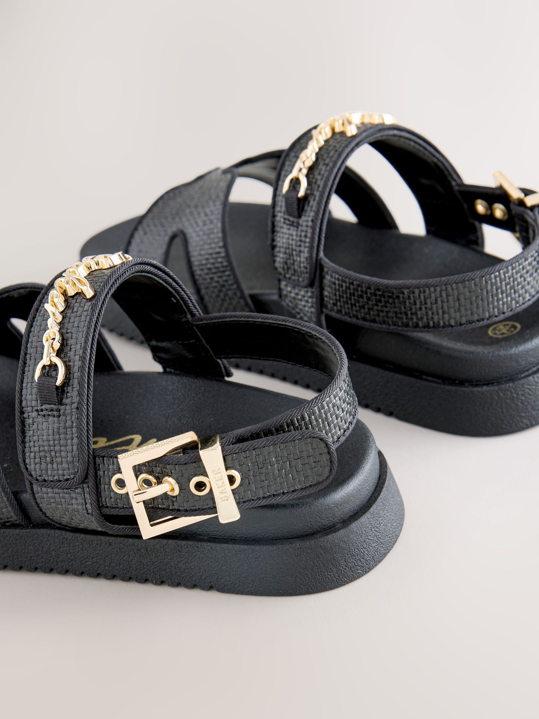 Baker by Ted Baker Raffia Effect Logo Footbed Sandals image 4