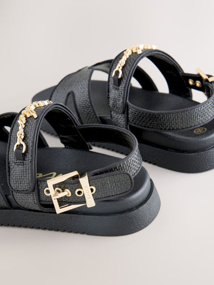 Baker by Ted Baker Raffia Effect Logo Footbed Sandals image 4