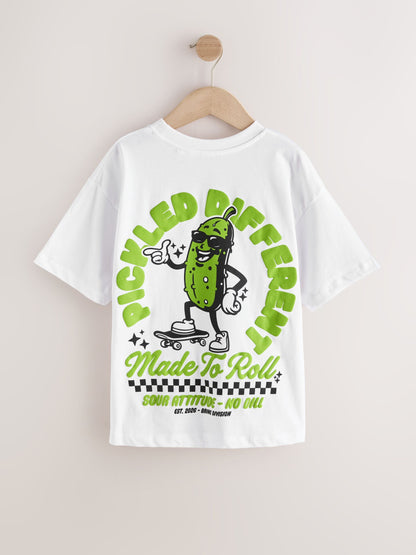 Dsiney Kidz - White Pickle Short Sleeve Graphic T-Shirt (3-16yrs) image 2