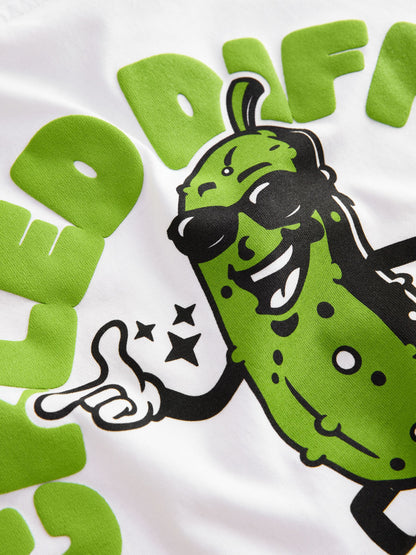 Dsiney Kidz - White Pickle Short Sleeve Graphic T-Shirt (3-16yrs) image 3