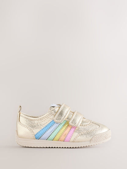 Little Bird by Jools Oliver Gold Younger Metallic Rainbow Trainers image 1