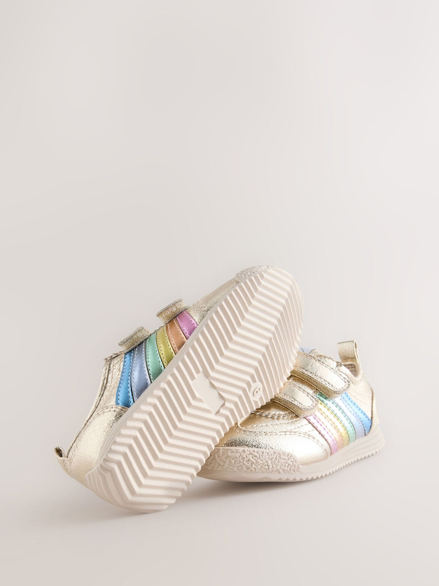Little Bird by Jools Oliver Gold Younger Metallic Rainbow Trainers image 3