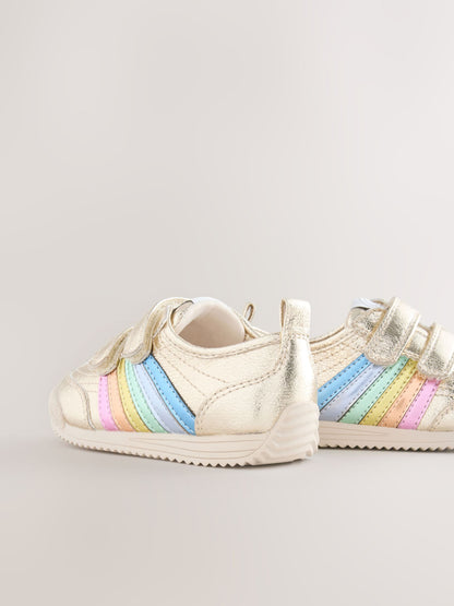Little Bird by Jools Oliver Gold Younger Metallic Rainbow Trainers image 4