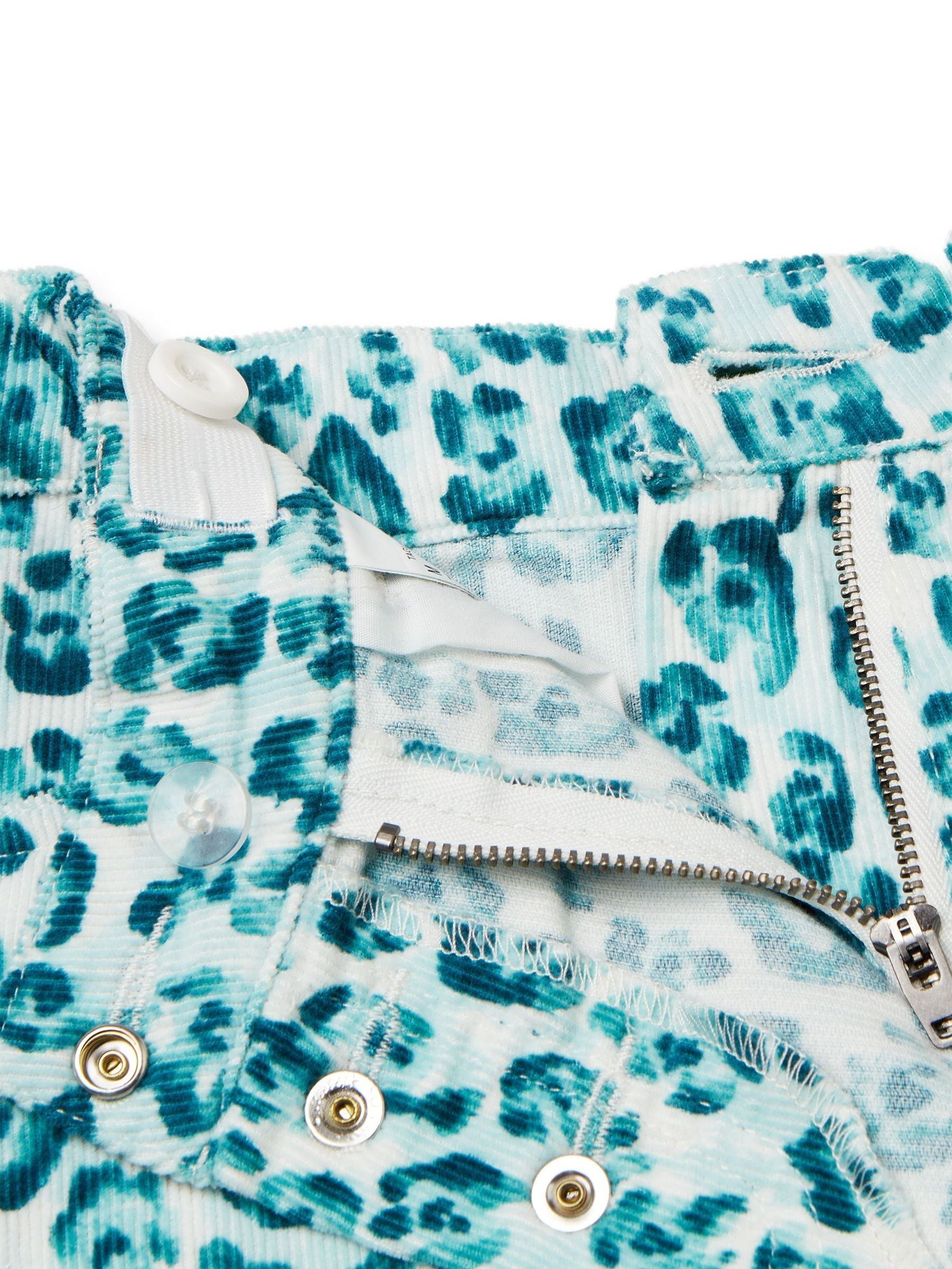 Dsiney Kidz - Benetton Blue Leopard Print Velvet Skort image 3