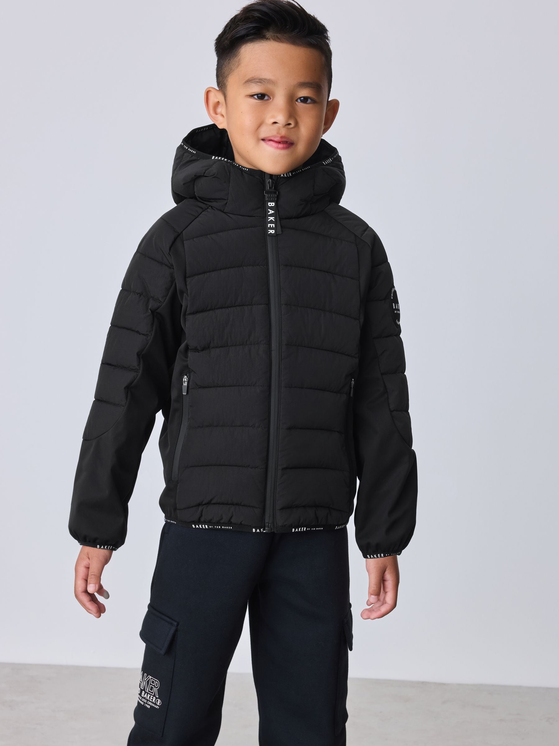 Dsiney Kidz - Baker by Ted Baker Shower Resistant Neoprene Padded Black Jacket image 2