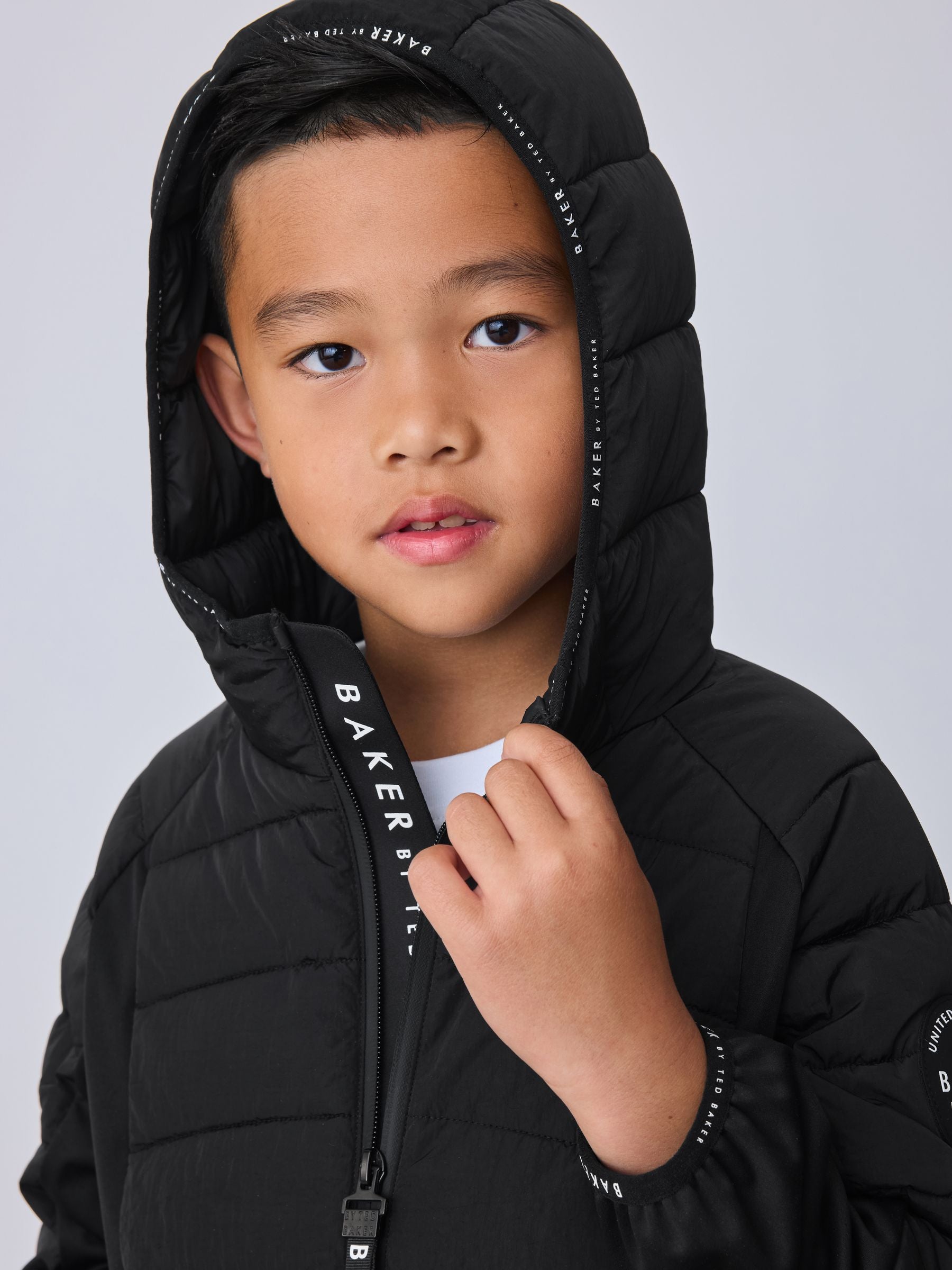 Dsiney Kidz - Baker by Ted Baker Shower Resistant Neoprene Padded Black Jacket image 6