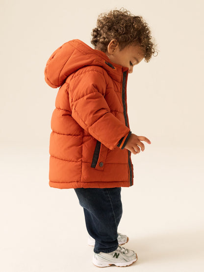 Dsiney Kidz - Orange Borg Lined Padded Coat (6mths-7yrs) image 1