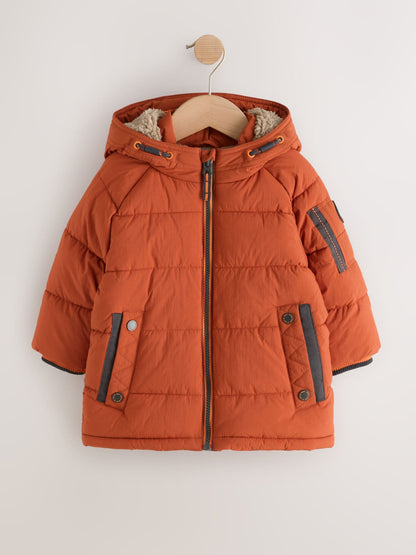 Dsiney Kidz - Orange Borg Lined Padded Coat (6mths-7yrs) image 6