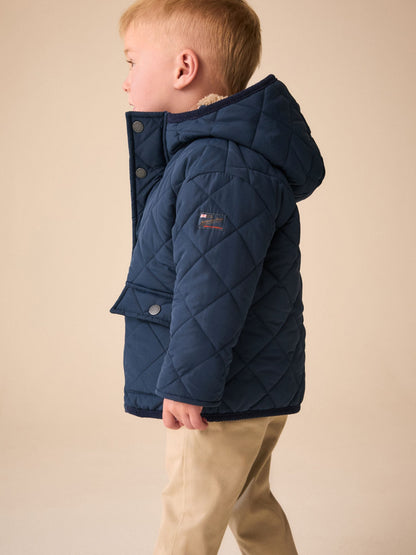 Dsiney Kidz - Navy Quilted Borg Lined Coat (3mths-7yrs) image 1