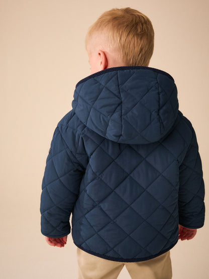 Dsiney Kidz - Navy Quilted Borg Lined Coat (3mths-7yrs) image 3