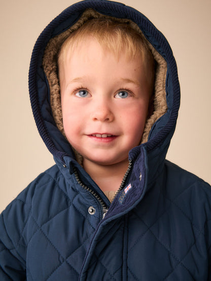 Dsiney Kidz - Navy Quilted Borg Lined Coat (3mths-7yrs) image 4