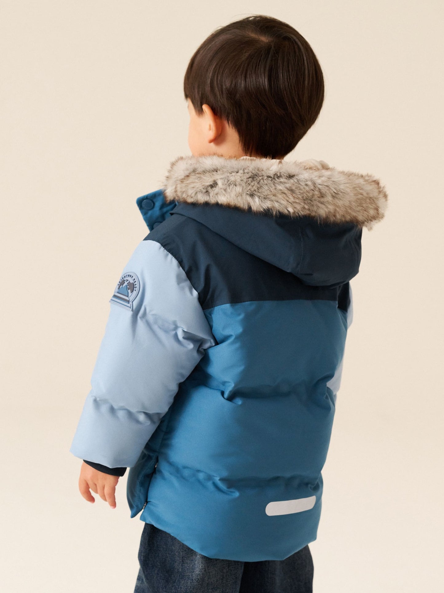 Dsiney Kidz - Blue Colour Block Waterproof Padded Coat (12mths-10yrs) image 3