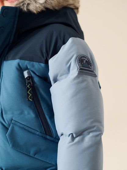 Dsiney Kidz - Blue Colour Block Waterproof Padded Coat (12mths-10yrs) image 4