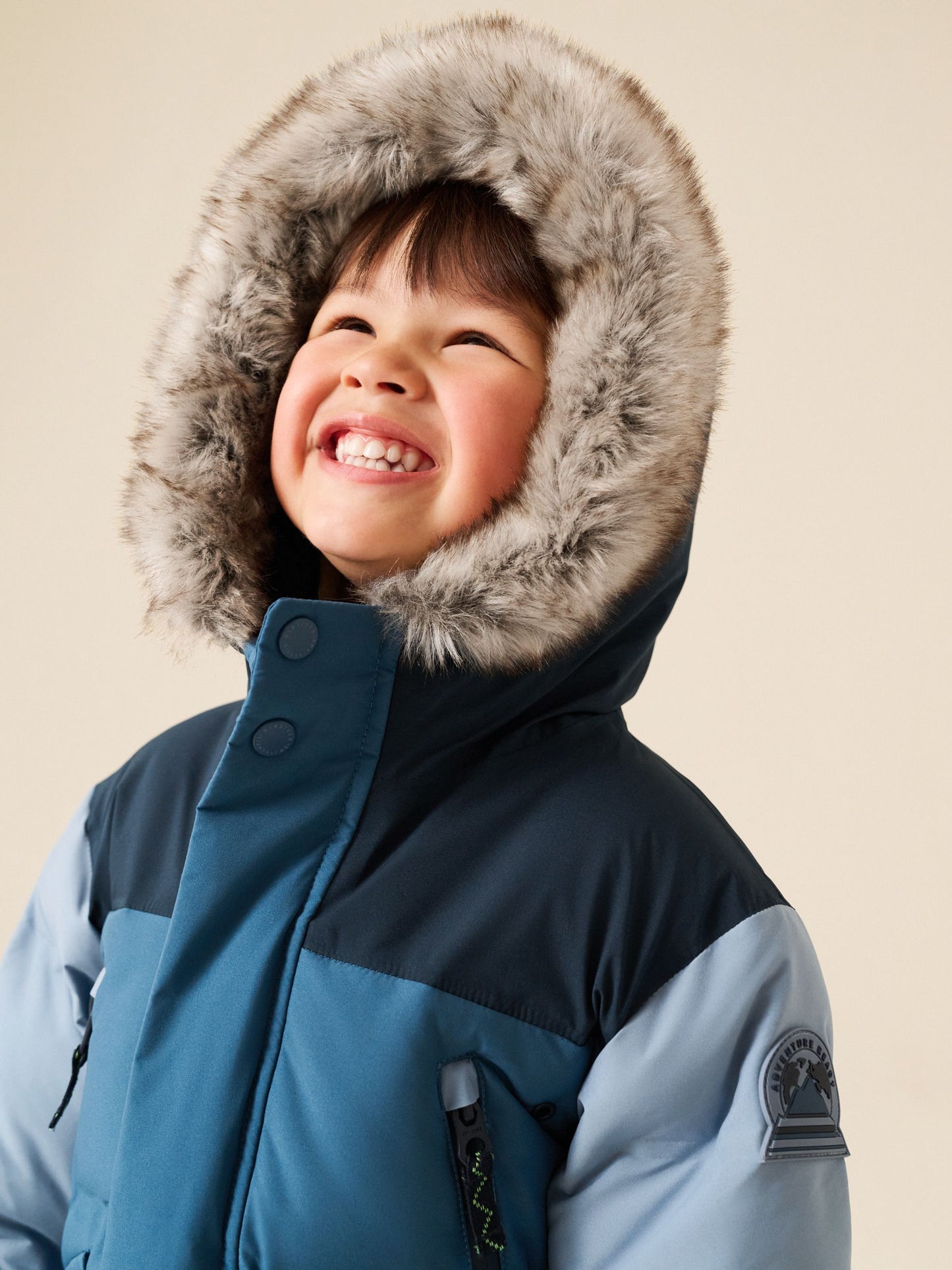 Dsiney Kidz - Blue Colour Block Waterproof Padded Coat (12mths-10yrs) image 5