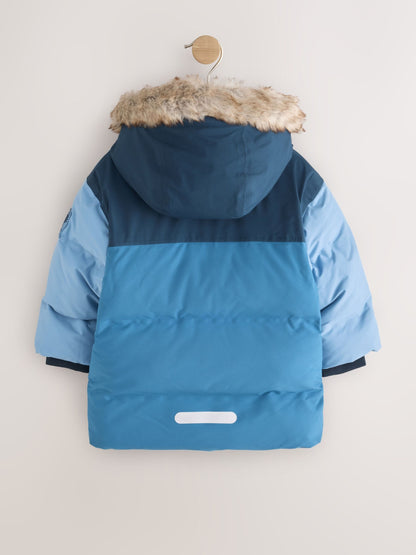 Dsiney Kidz - Blue Colour Block Waterproof Padded Coat (12mths-10yrs) image 7