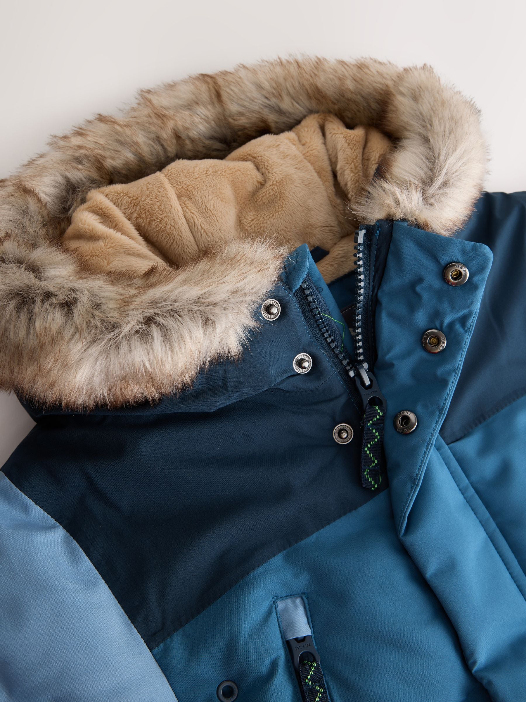 Dsiney Kidz - Blue Colour Block Waterproof Padded Coat (12mths-10yrs) image 9