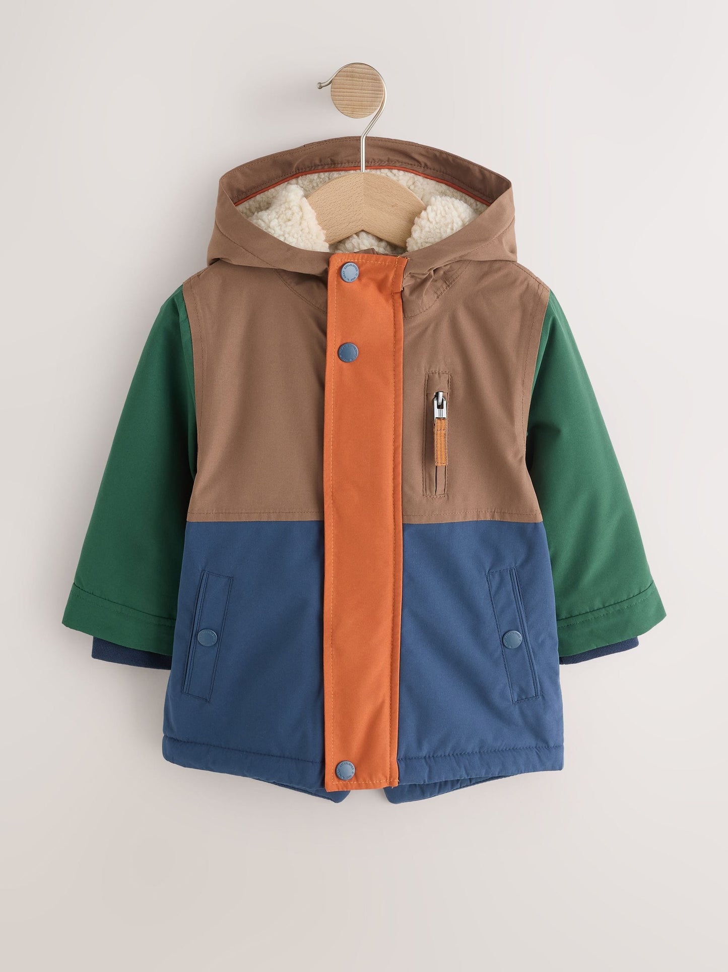 Dsiney Kidz - Multi Colour Block Waterproof Borg Lined Parka (3mths-7yrs) image 1