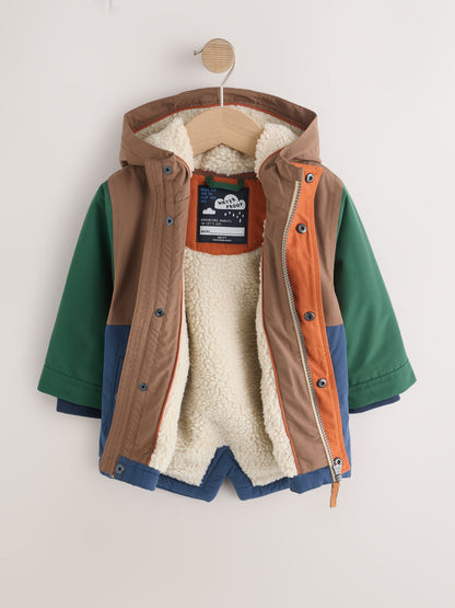 Dsiney Kidz - Multi Colour Block Waterproof Borg Lined Parka (3mths-7yrs) image 2