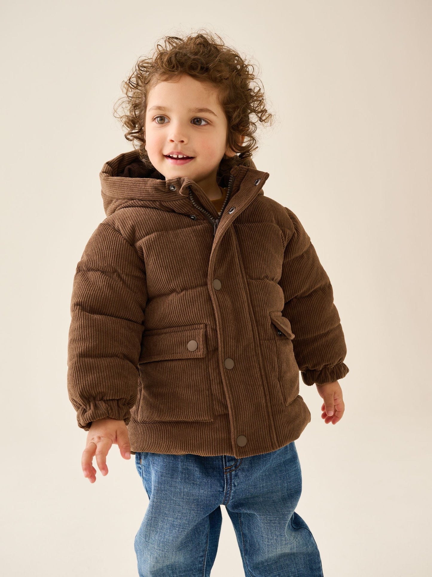 Dsiney Kidz - Chocolate Brown Cord Padded Coat (6mths-7yrs) image 1