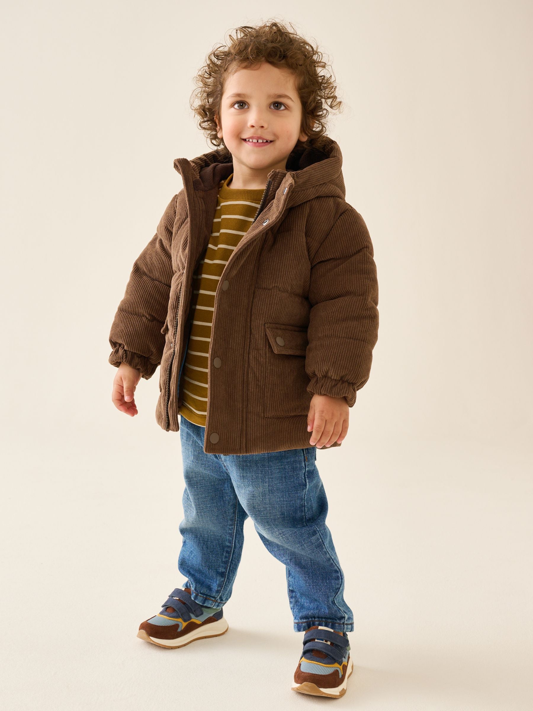 Dsiney Kidz - Chocolate Brown Cord Padded Coat (6mths-7yrs) image 2