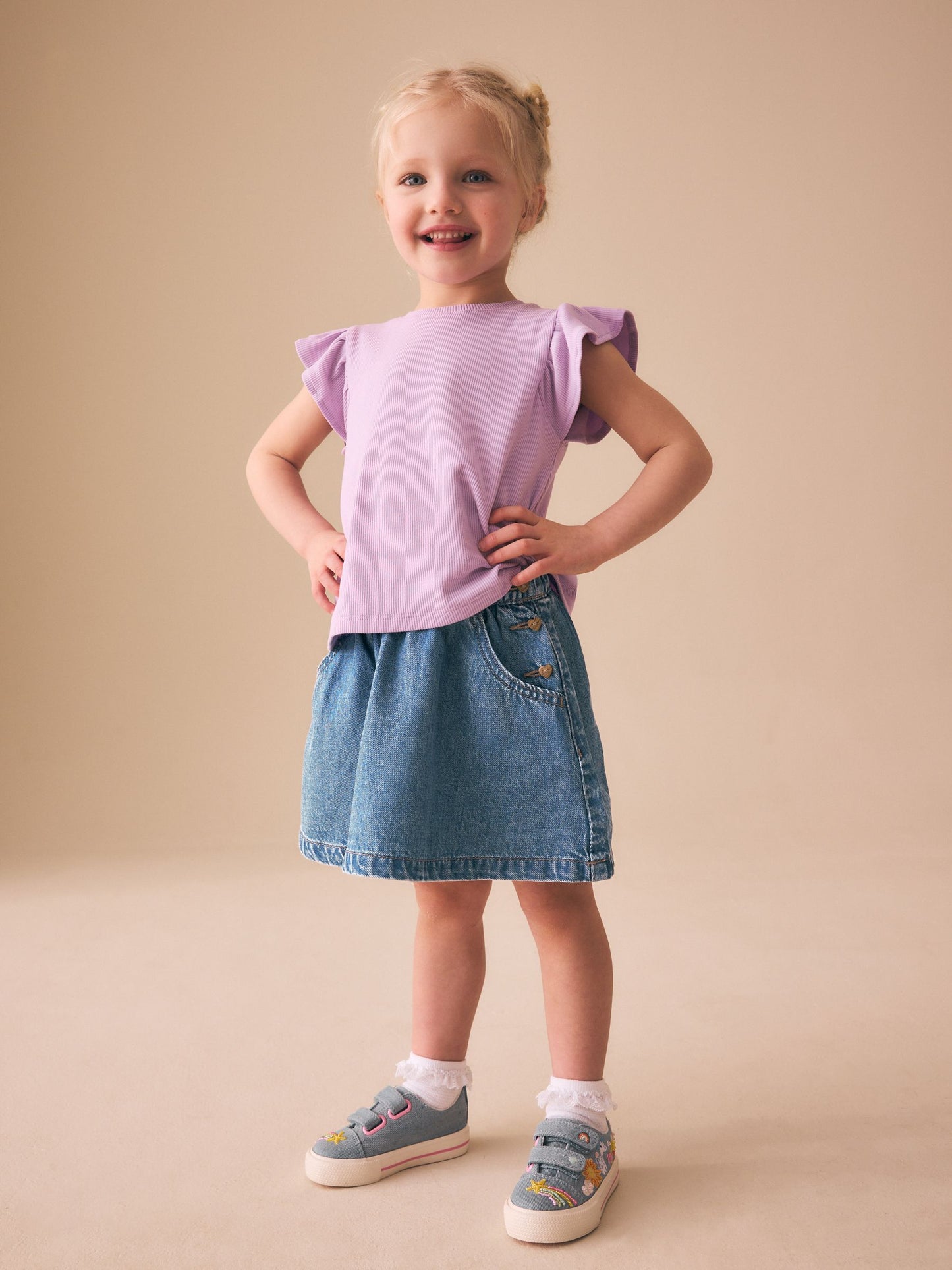 Dsiney Kidz - Mid Blue Denim Button Detail Skirt (3mths-7yrs) image 1