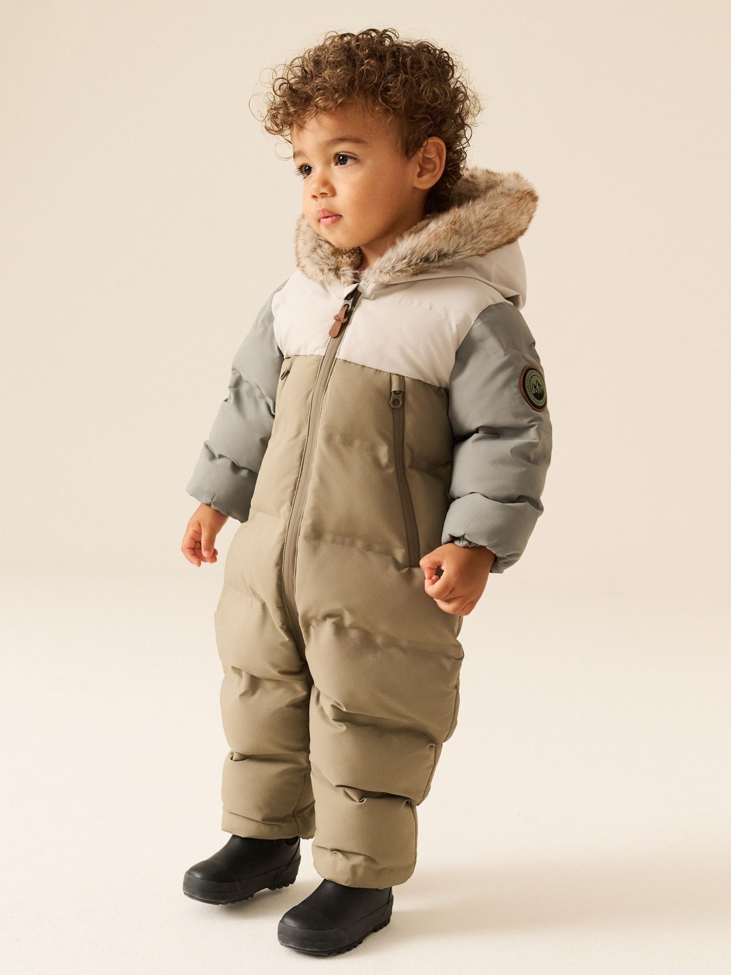 Dsiney Kidz - Neutral Colour Block Waterproof Padded Snowsuit (3mths-7yrs) image 1