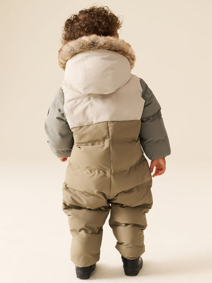 Dsiney Kidz - Neutral Colour Block Waterproof Padded Snowsuit (3mths-7yrs) image 3