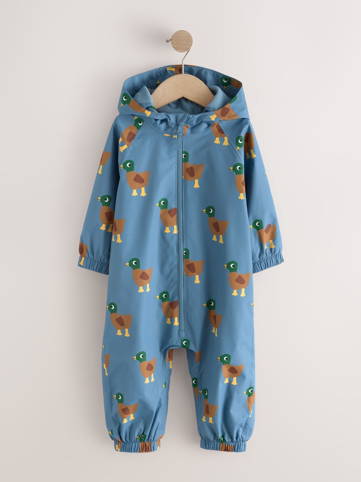 Dsiney Kidz - Blue Duck Print Waterproof Fleece Lined Puddlesuit (3mths-7yrs) image 6