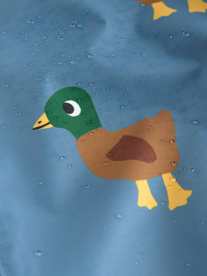 Dsiney Kidz - Blue Duck Print Waterproof Fleece Lined Puddlesuit (3mths-7yrs) image 8