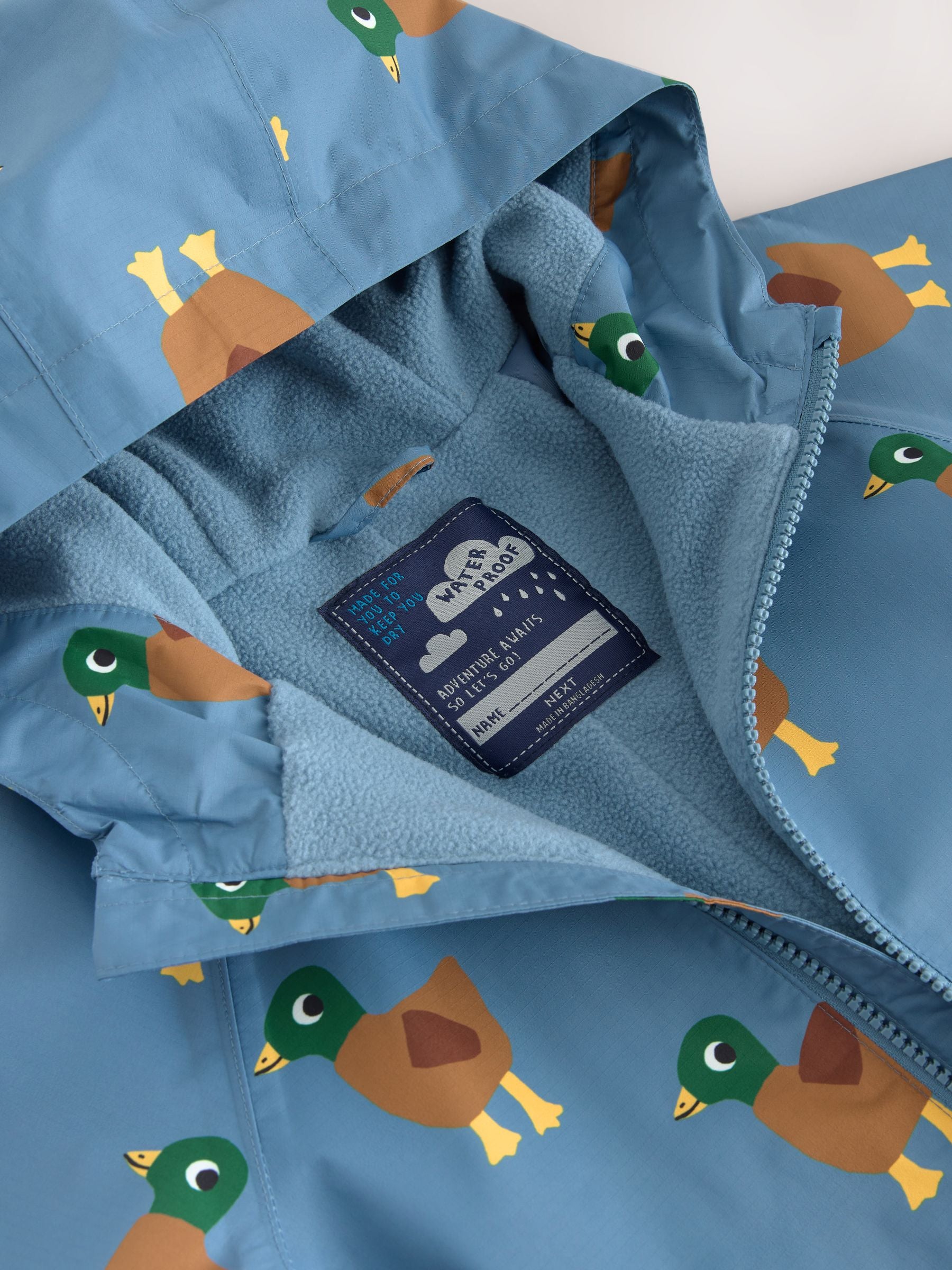 Dsiney Kidz - Blue Duck Print Waterproof Fleece Lined Puddlesuit (3mths-7yrs) image 9