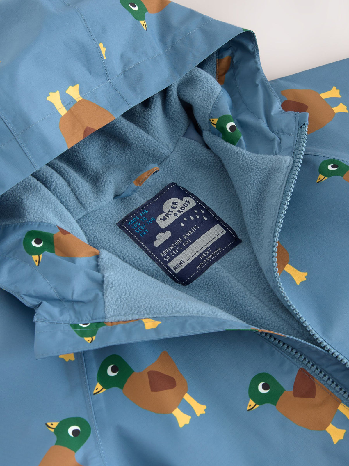 Dsiney Kidz - Blue Duck Print Waterproof Fleece Lined Puddlesuit (3mths-7yrs) image 9