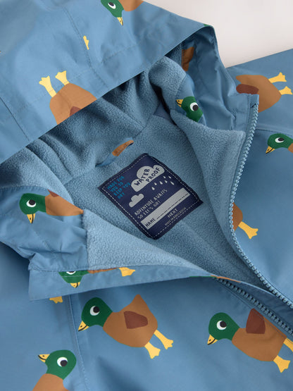 Dsiney Kidz - Blue Duck Print Waterproof Fleece Lined Puddlesuit (3mths-7yrs) image 9