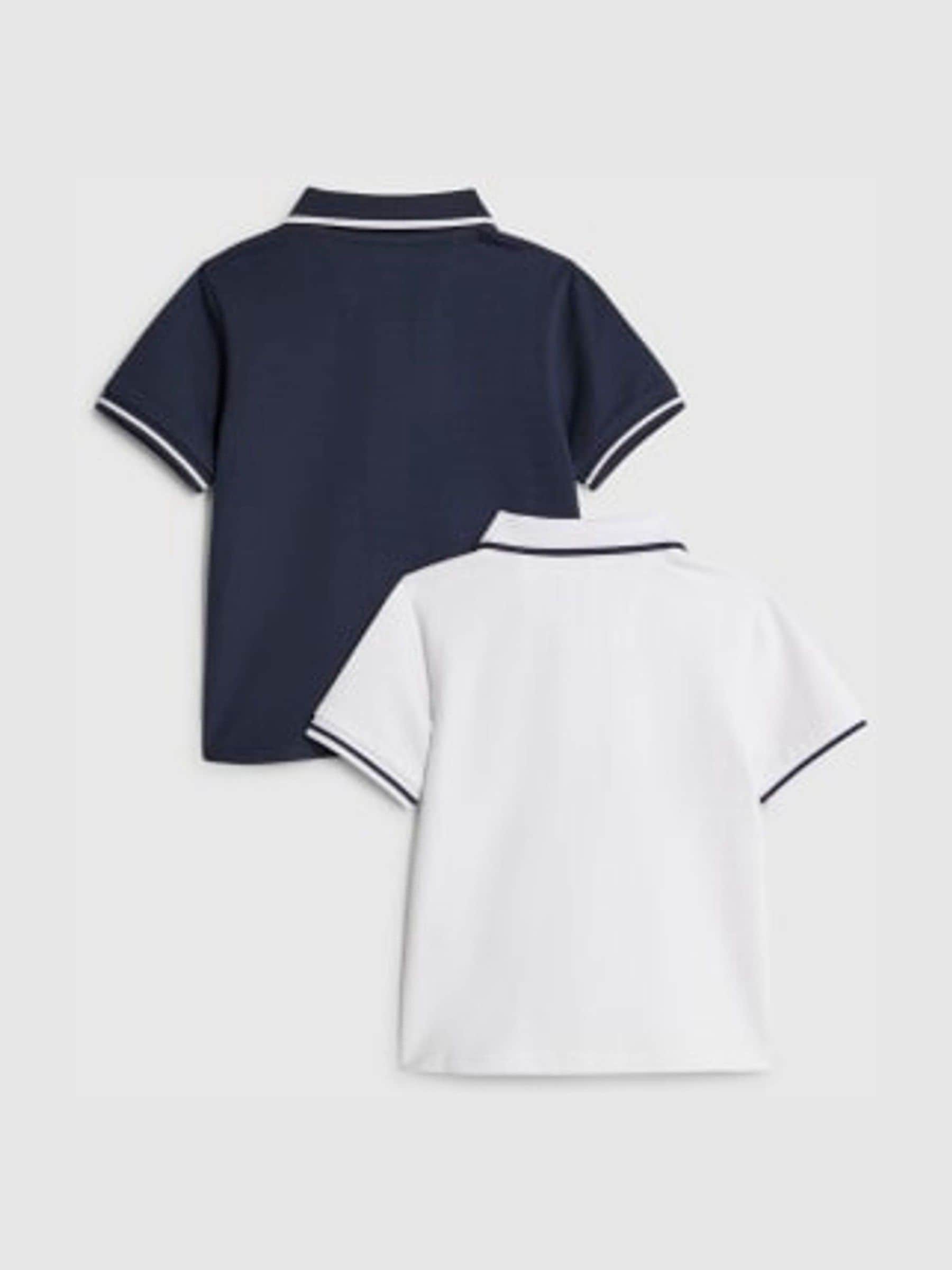 Dsiney Kidz - River Island White/Blue Tipped Polo Shirts 2 Pack image 2
