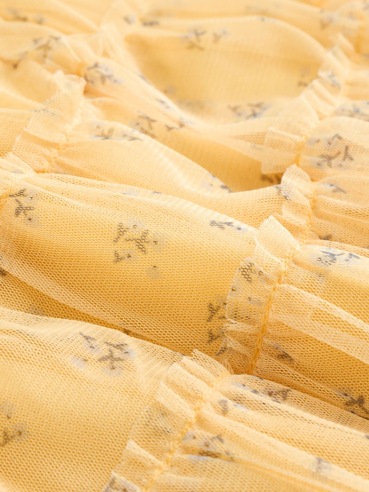Yellow Ditsy Baby Mesh Dress (0mths-2yrs)