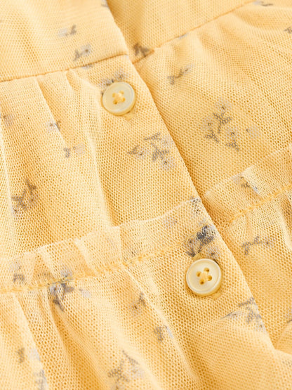 Yellow Ditsy Baby Mesh Dress (0mths-2yrs)