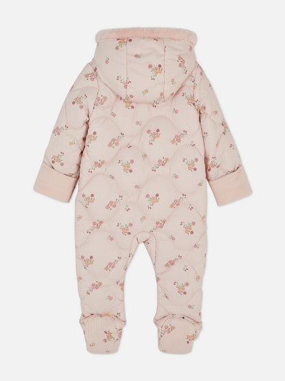 Primark Floral Zip-Up Newborn Pramsuit