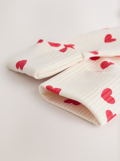 Red Heart Valentines Valentines Two Way Zip Baby Sleepsuit (0-