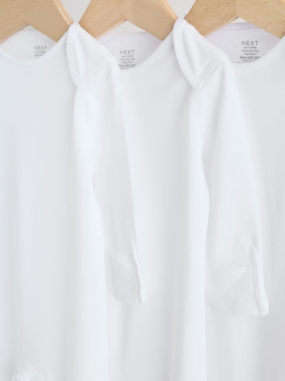 White Kind to Skin Baby Sleepsuits 3 Pack (0-2yrs)