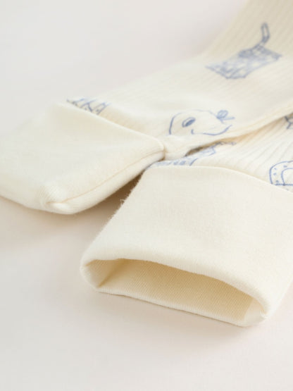 Blue Milk Club Two Way Zip Baby Sleepsuits 3 Pack (0mths-3yrs)