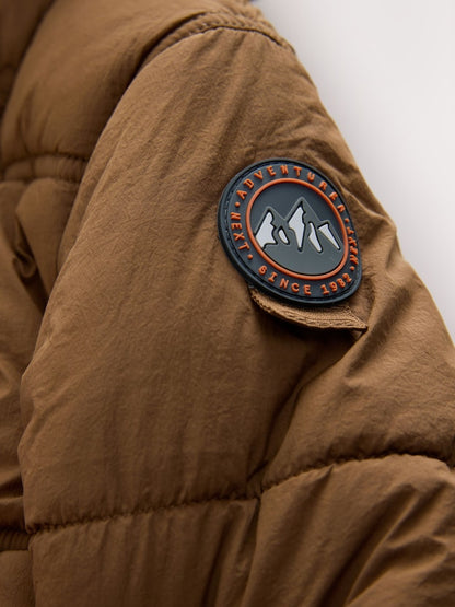 Brown Borg Lined Padded Shower Resistant Coat (3mths-7yrs)