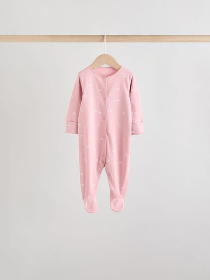 Pink 7 Pack Baby Sleepsuits (0mths-3yrs)