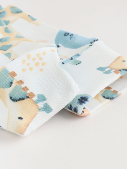 Blue Safari Two Way Zip Baby Sleepsuits 3 Pack (0mths-2yrs)