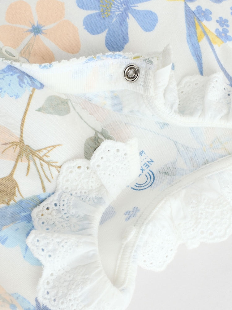 Blue Collar 3 Pack Baby Sleepsuits (0-2yrs)