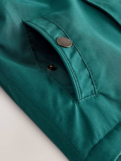 Forest Green Waterproof Borg Lined Parka Coat (3mths-7yrs)